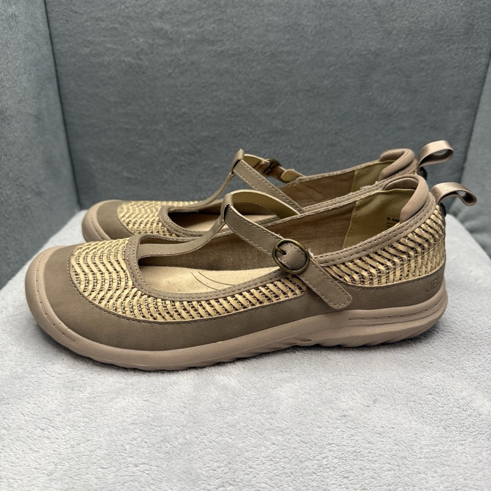 JBU by Jambu Summer Women's 9.5 M Brown Woven T-Strap Mary Jane Walking Shoes